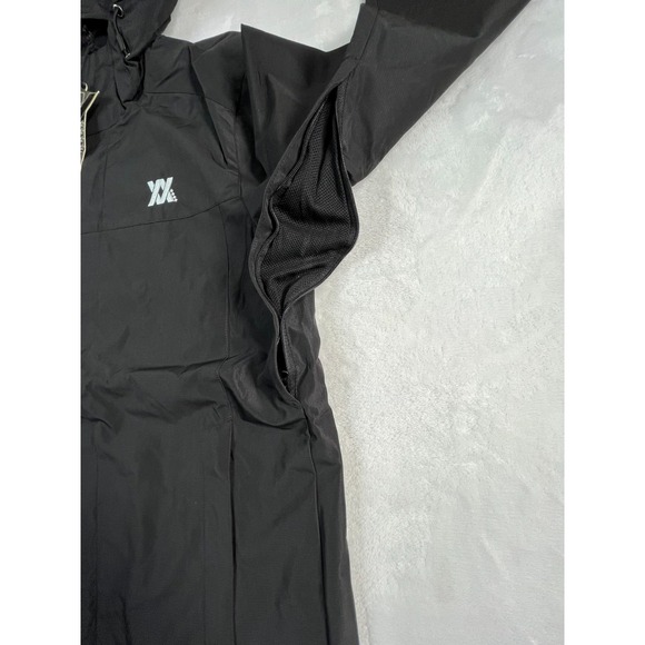 NWT DIXXON Mens XL Tech Jacket Black Hooded Rain Windbreaker Zippered Pockets - Picture 5 of 13